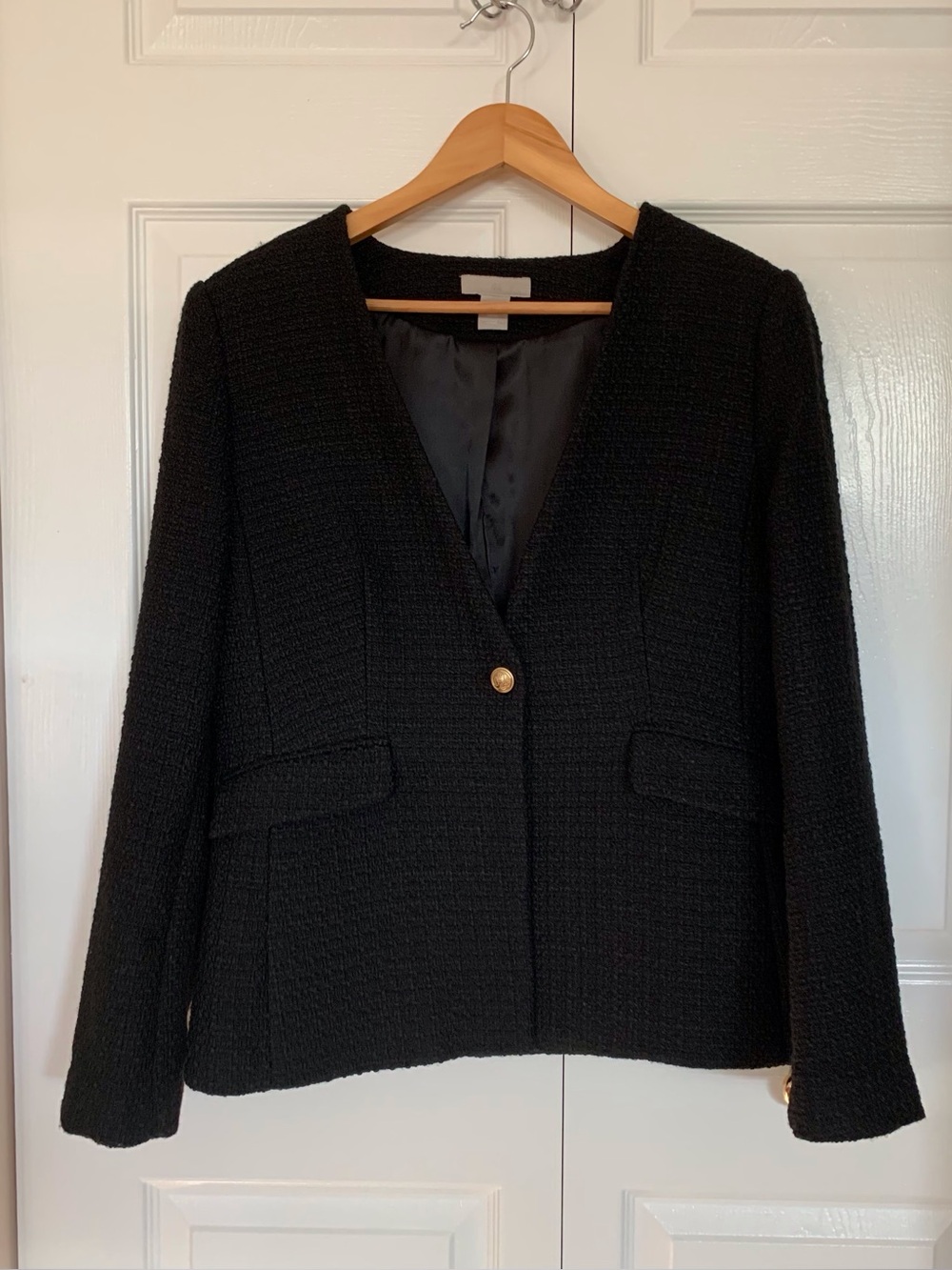 H&M Black Bouclé Blazer